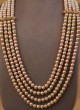 Wedding Wear Golden Layered Pearl Mala